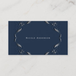 Blå & Silver Ram Elegant Vintage Glam Chic Visitkort