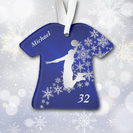 Blå Silver Snowflake Basketball Slam dunk