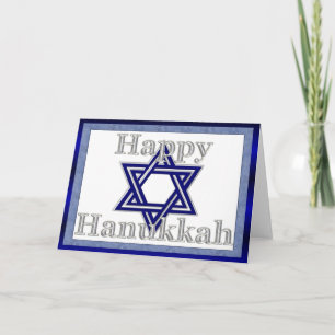 Blå/Silver stjärna för David Lycklig Hanukkah-kort Helgkort