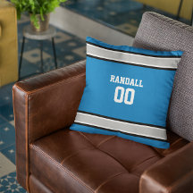 Blå, Silver, Svart & Vit Fotbollslag Anpassad