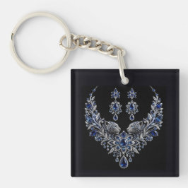 Blå Silver Tiger Kristall Smyckeset
