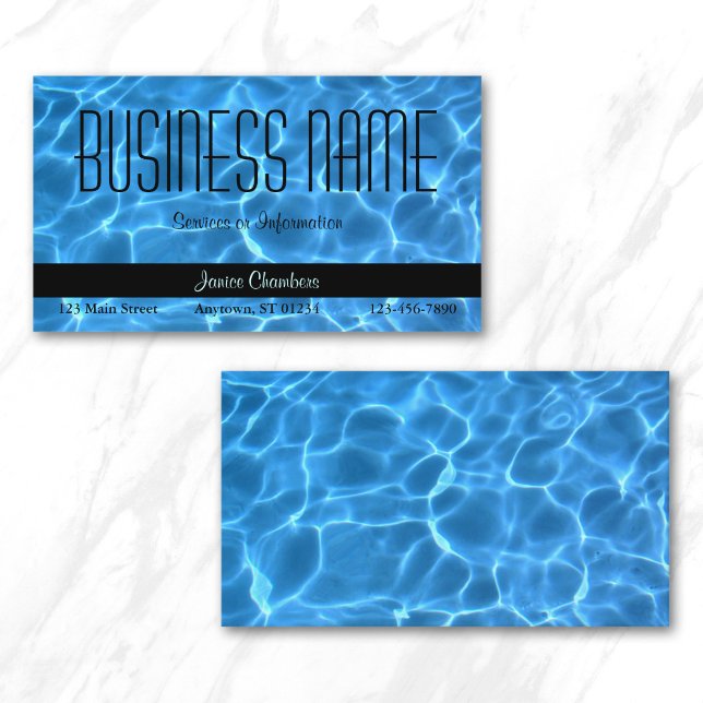 Blå simbassängmönster visitkort (Blue Swimming Pool Pattern Business Card)