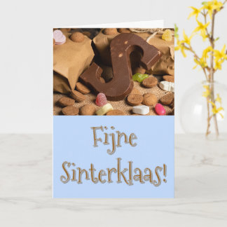 Blå Sinterklaas Vykort med Godis
