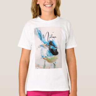 Blå siska akvarellmålning Australiensiska fåglar T Shirt