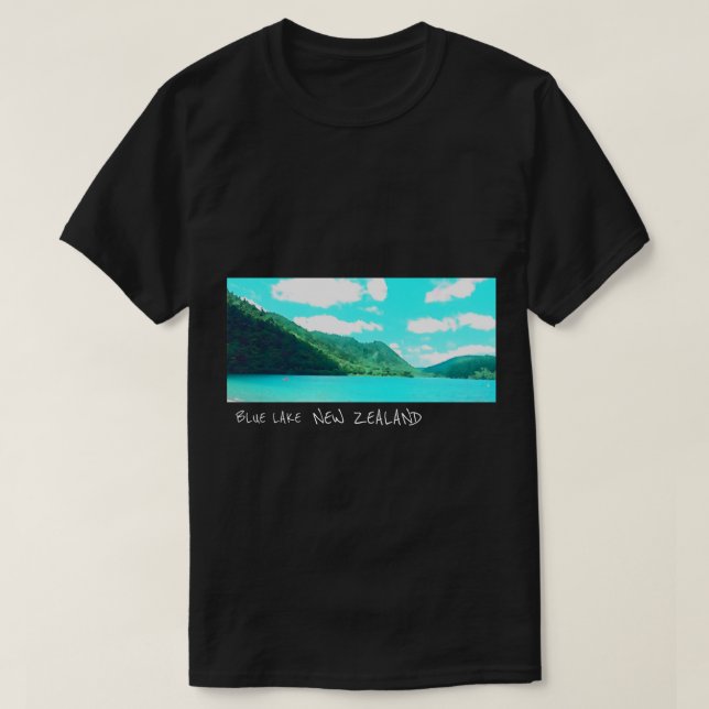 Blå Sjö Nya Zeeland Sjö Tikatipu-resa T Shirt (Design framsida)