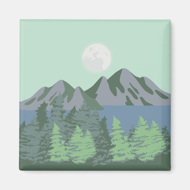 Blå sjö och Måne Magnet (Framsidan)