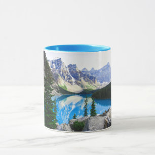 Blå Sjö Rocky Mountain Gräs Forest Mugg