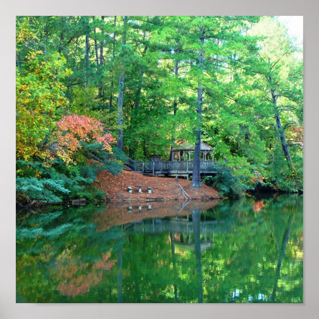 Blå Sjö Tidigt hösten Poster (Framsidan)