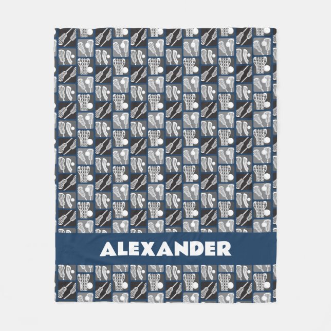 Blå sjöblock av fästingar och Bollar Fleecefilt (Framsidan)