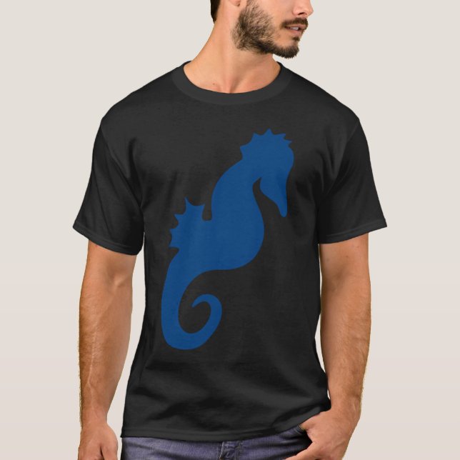 Blå Sjöhäst T Shirt (Framsida)