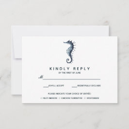 Blå sjöhästen | Bröllop OSA med måltid Kort