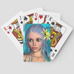 Blå sjöjungfru casinokort