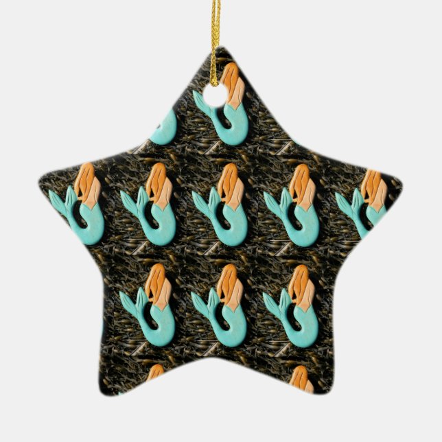 blå sjöjungfru, ornament (Framsidan)