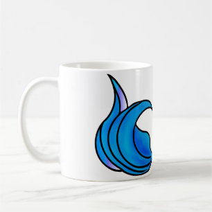 Blå sjöjungfru svan på ett kaffe mugg