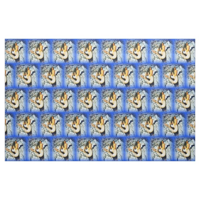 blå sjöjungfruar tyg (Fat Quarter)