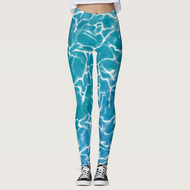 Blå sjön Vatten Leggings (Framsida)