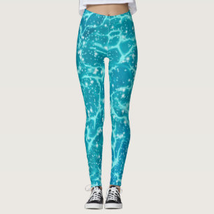 Blå sjön Vatten med Sparkles Leggings