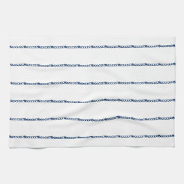 Blå sjörep mönster kökshandduk