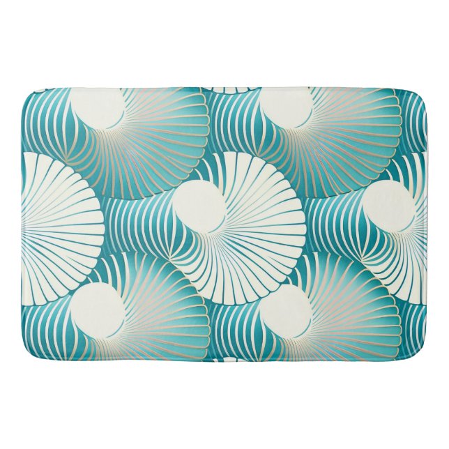 Blå sjöskalpattern badrumsmatta (Framsidan)