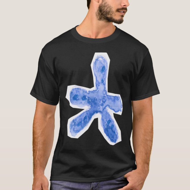 Blå sjöstjärna akvarell handritad t shirt (Framsida)
