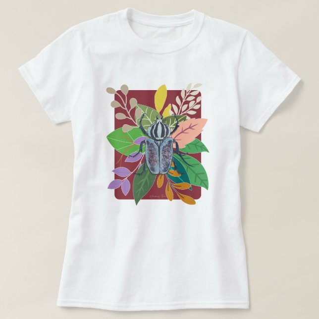 Blå skalbagge akvarell t shirt (Design framsida)