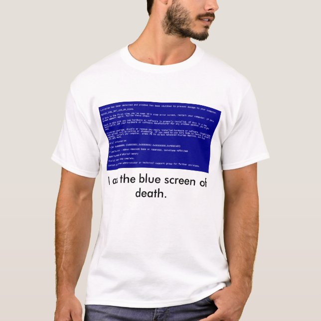Blå Skärm i döden Tee Shirt (Framsida)