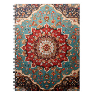 Blå skärpa för persian Mönster Red Cream Anteckningsbok
