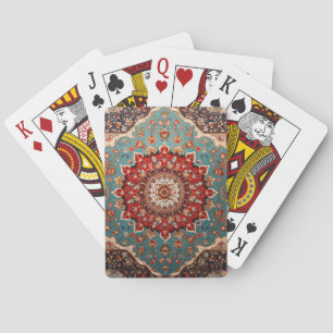 Blå skärpa för persian Mönster Red Cream Casinokort