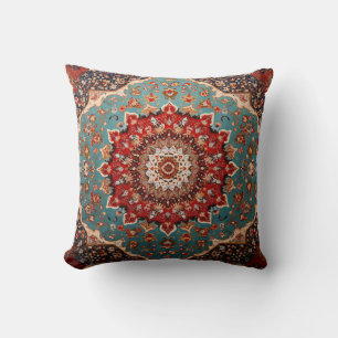 Blå skärpa för persian Mönster Red Cream Kudde