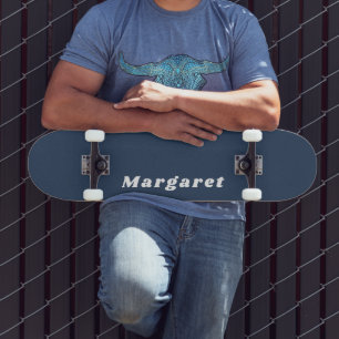 Blå Skateboard med ditt namn i Stil