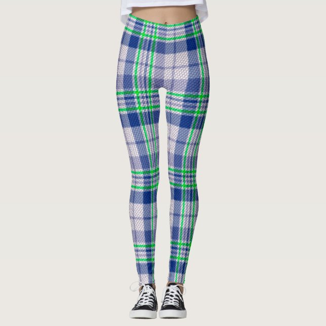 Blå skikt med Grönt Leggings (Framsida)