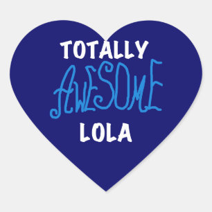 Blå skjortor och gåvor av totalt Fantastisk Lola Hjärtformat Klistermärke