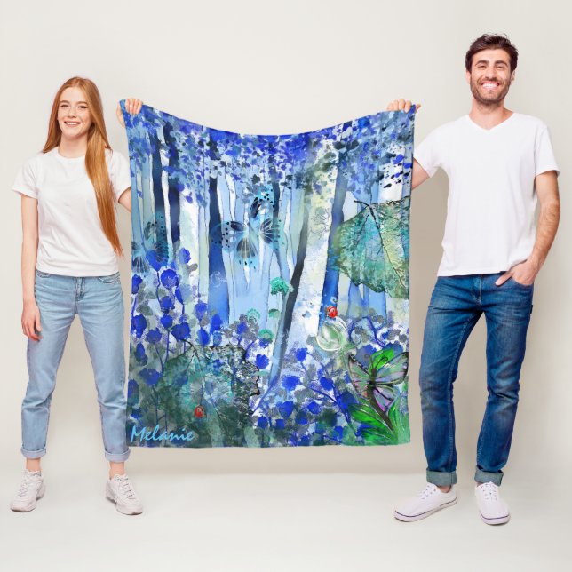 Blå skog fleecefilt (På plats)