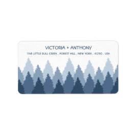 Blå skogsområdet Woodland Bröllop Adressetikett