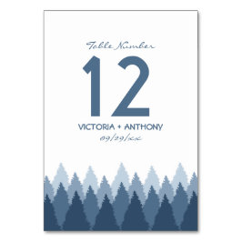 Blå skogsområdet Woodland Bröllop Bordsnummer