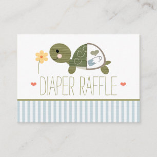Blå sköldpadda i Diaper Raffle Biljett Tilläggskort