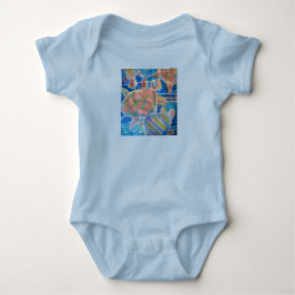 Blå sköldpaddor baby romper t shirt