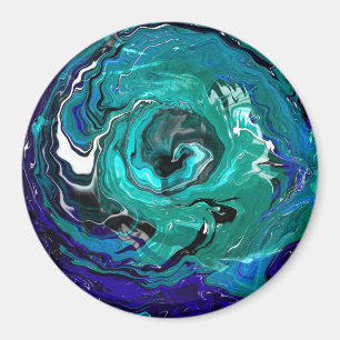 Blå skönhet   Abstrakt Art Magnet