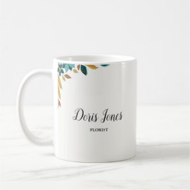 Blå skönhetsblomma höst löv kaffemugg