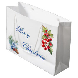 Blå skrift på vita julbär God Jul