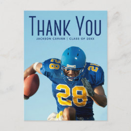 Blå skriptöverlägg med Student Photo Tack 2023 Vykort