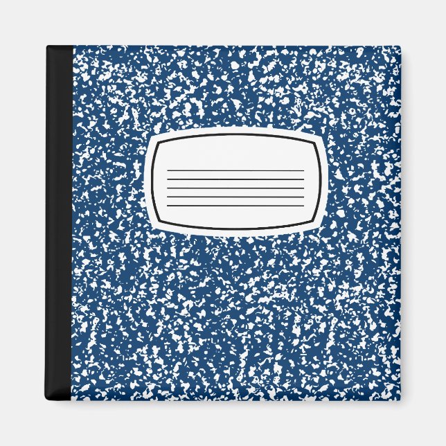blå skrivbok magnet (Framsidan)