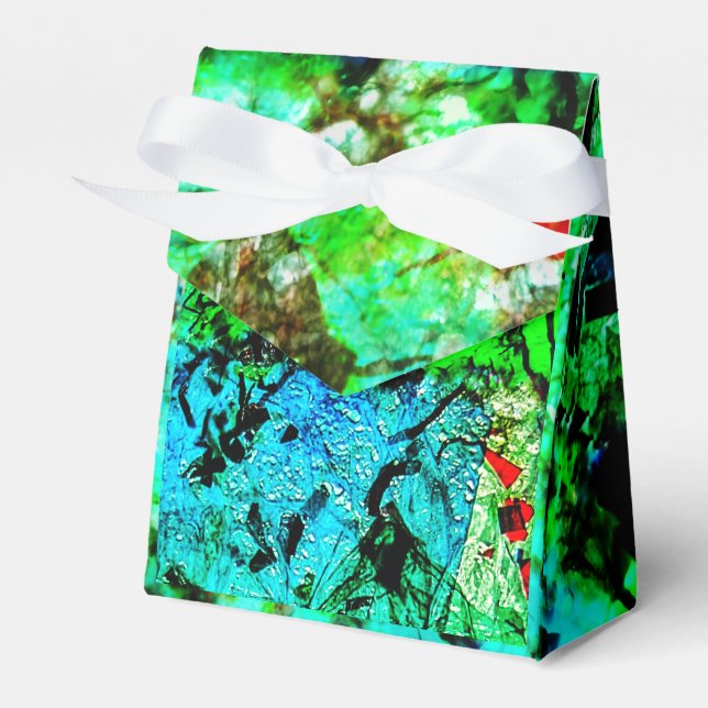 Blå slät abstrakt Favor Box,Slät livfull konst  Presentaskar (Framsidan Sidan)