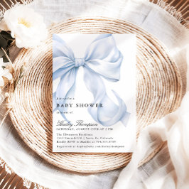 Blå slinga Baby Shower Coquette slinga Inbjudningar