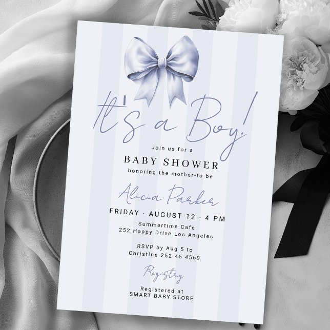 Blå slinga det är en pojke baby shower inbjudningar (Skapare uppladdad)