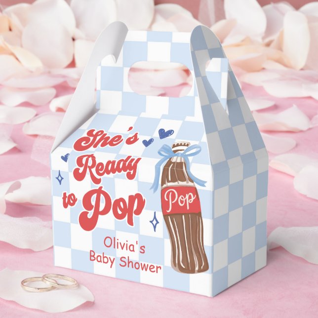 Blå slinga Hon är redo att poppa Bebisdusch Presentaskar (Bröllop)