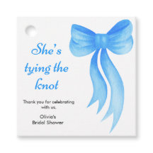 Blå slinga Hon knyter knuten Bröllopsdusch  