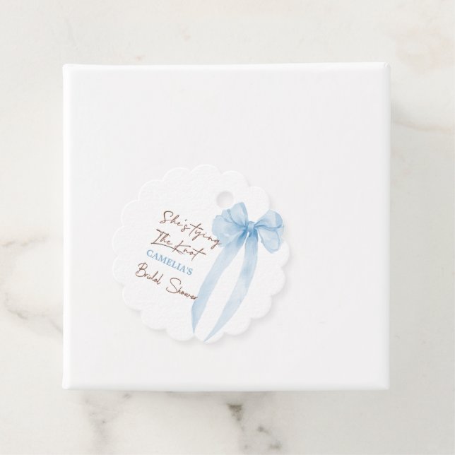 Blå slinga Hon knyter knuten bröllopsfest Gåvor Etiketter (På plats)