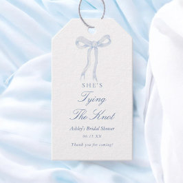 Blå slinga Hon knyter knuten Bröllopsfest Presentetikett