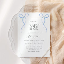 Blå Slinga Minimalistisk Pojk Bebis Shower